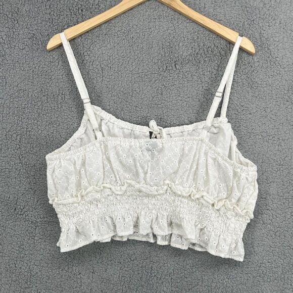 Wild Fable Boho White Eyelet Lace Cropped Top Size XXL - Picture 4 of 13